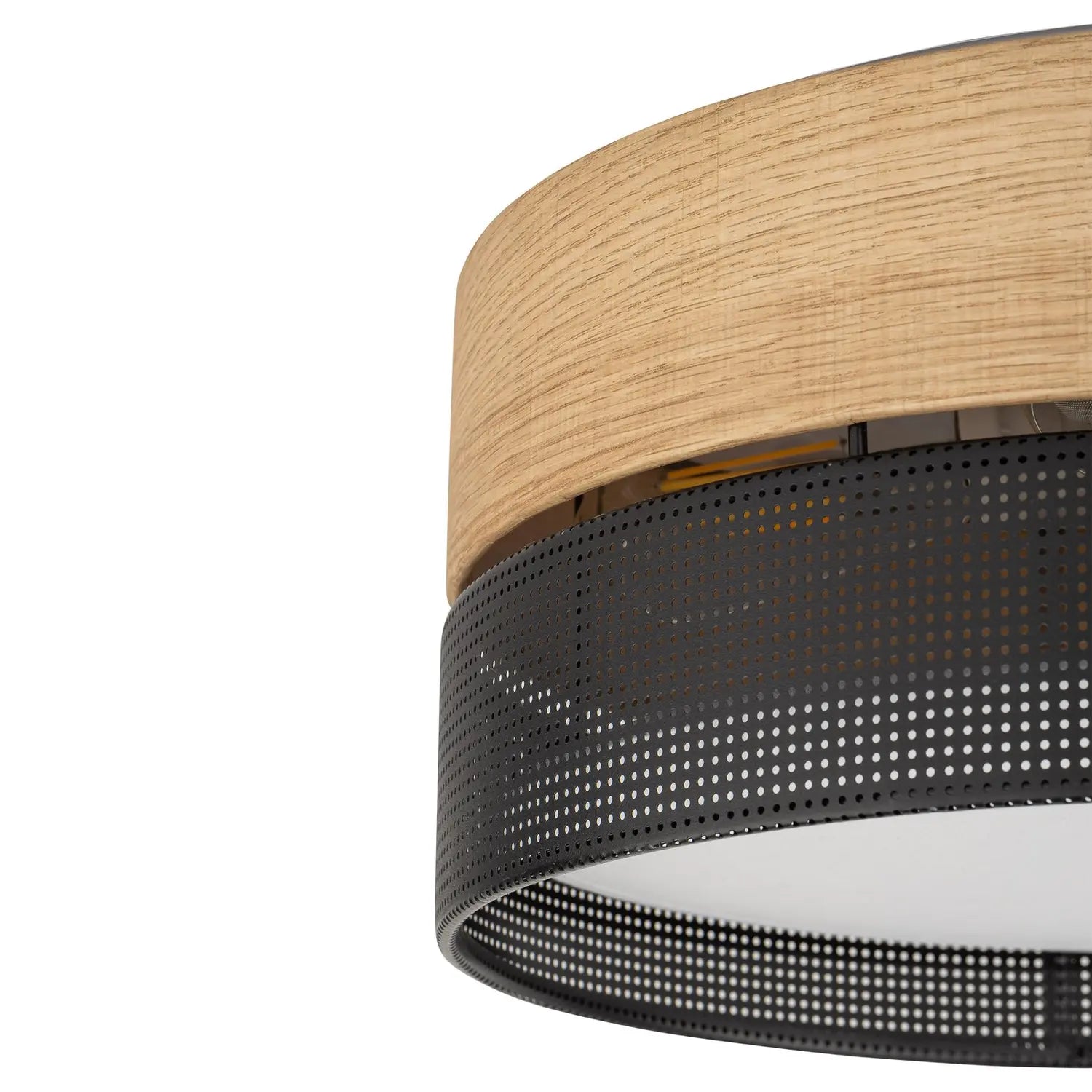 B-Ware Deckenleuchte Nicol Lampe Schwarz Holzoptik E27 Led 4 Flammig ø 50 Cm Leuchte - 5901780548001