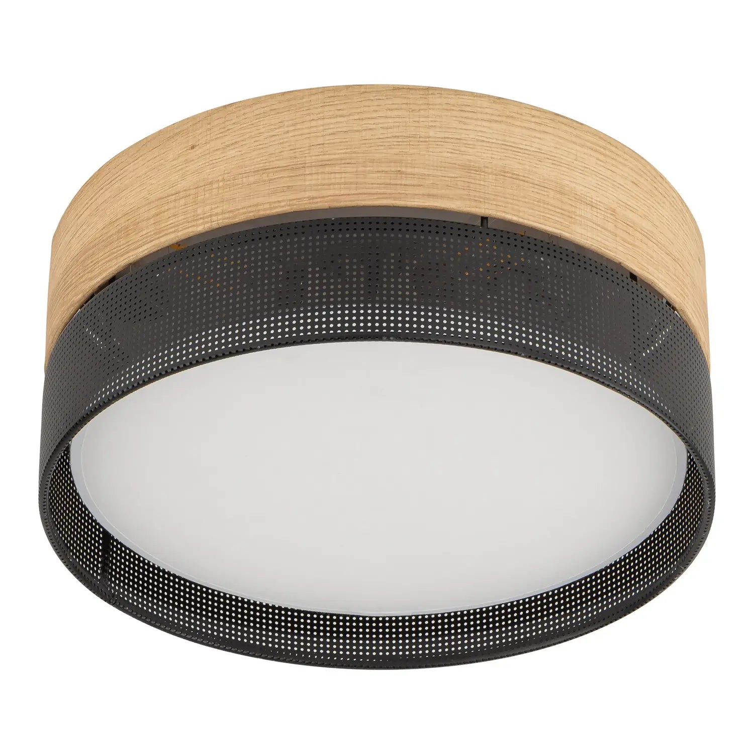 B-Ware Deckenleuchte Nicol Lampe Schwarz Holzoptik E27 Led 4 Flammig ø 50 Cm Leuchte - 5901780548001