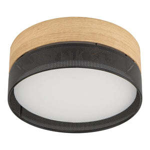 B-Ware Deckenleuchte Nicol Lampe Schwarz Holzoptik E27 Led 4 Flammig ø 50 Cm Leuchte
