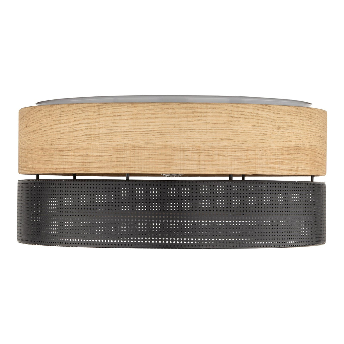 Deckenleuchte Nicol Lampe Schwarz Holzoptik E27 LED 4-flammig Ø 50 cm Leuchte - 5901780548001