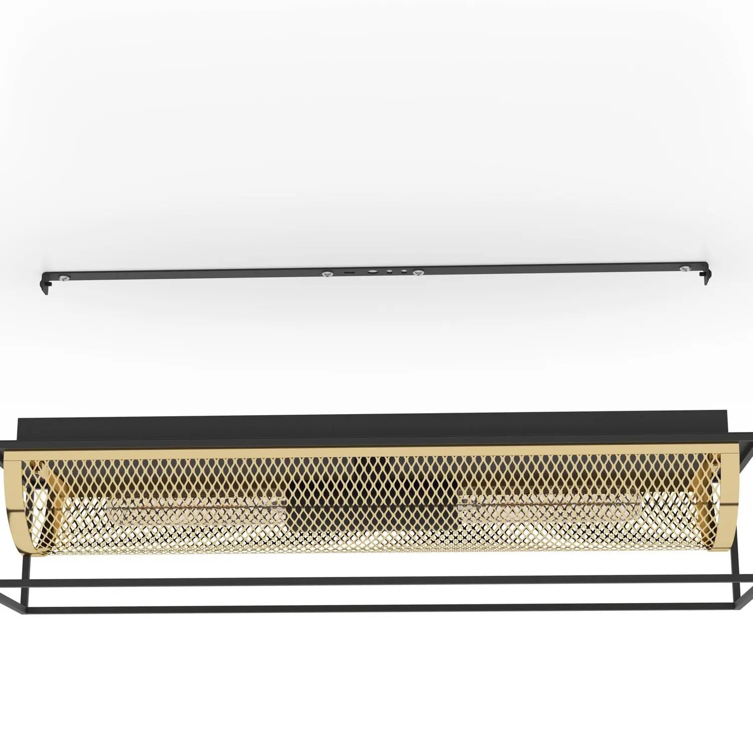 B-Ware Eglo Nohales Deckenleuchte Lampe Schwarz Messing 2 Flg Länge 64 Cm Beleuchtun - 9002759437879