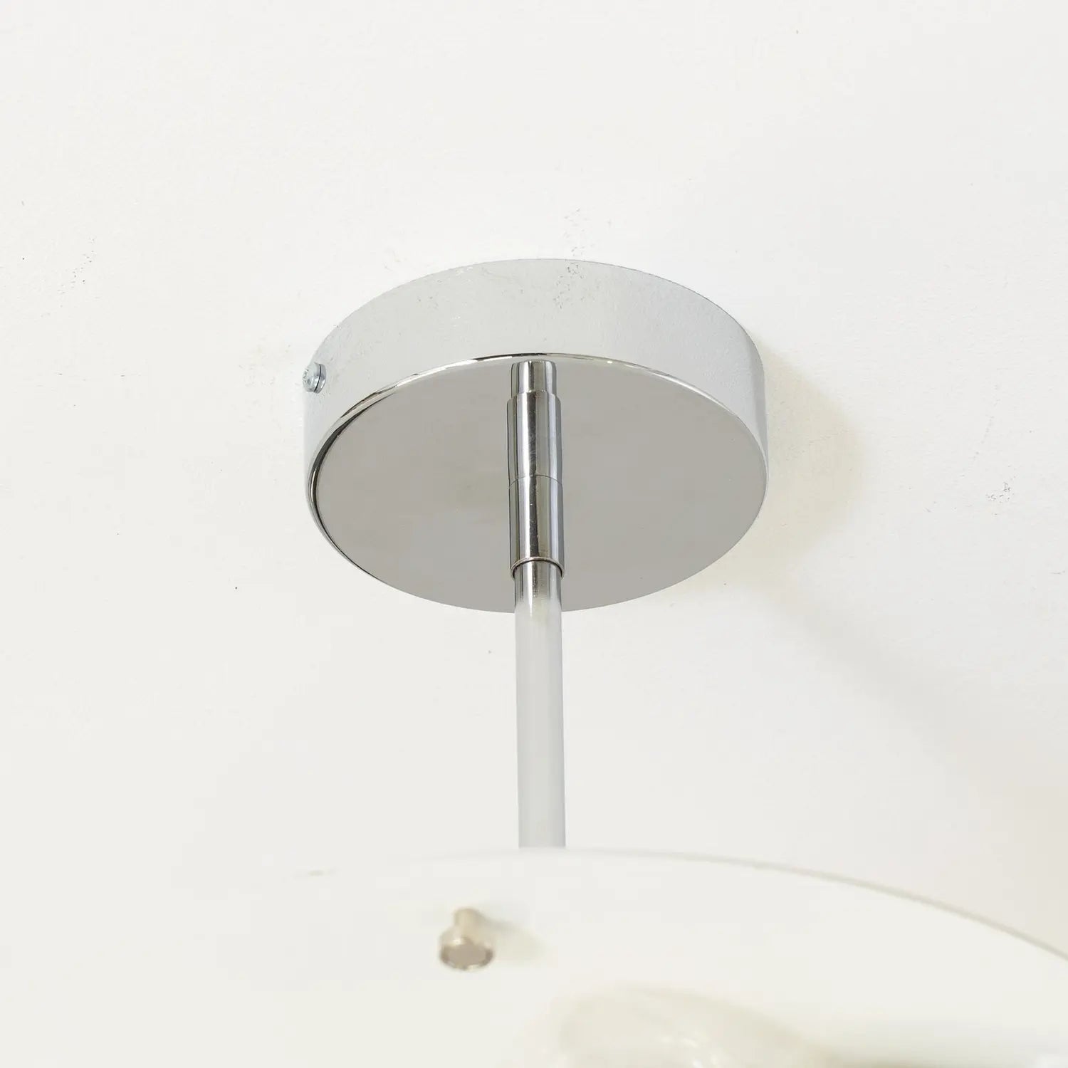 B-Ware Oja Deckenleuchte Lampe Chrom/Weiß Hängelampe ø40cm Textil Stahl Beleuchtung  - 5902553234336