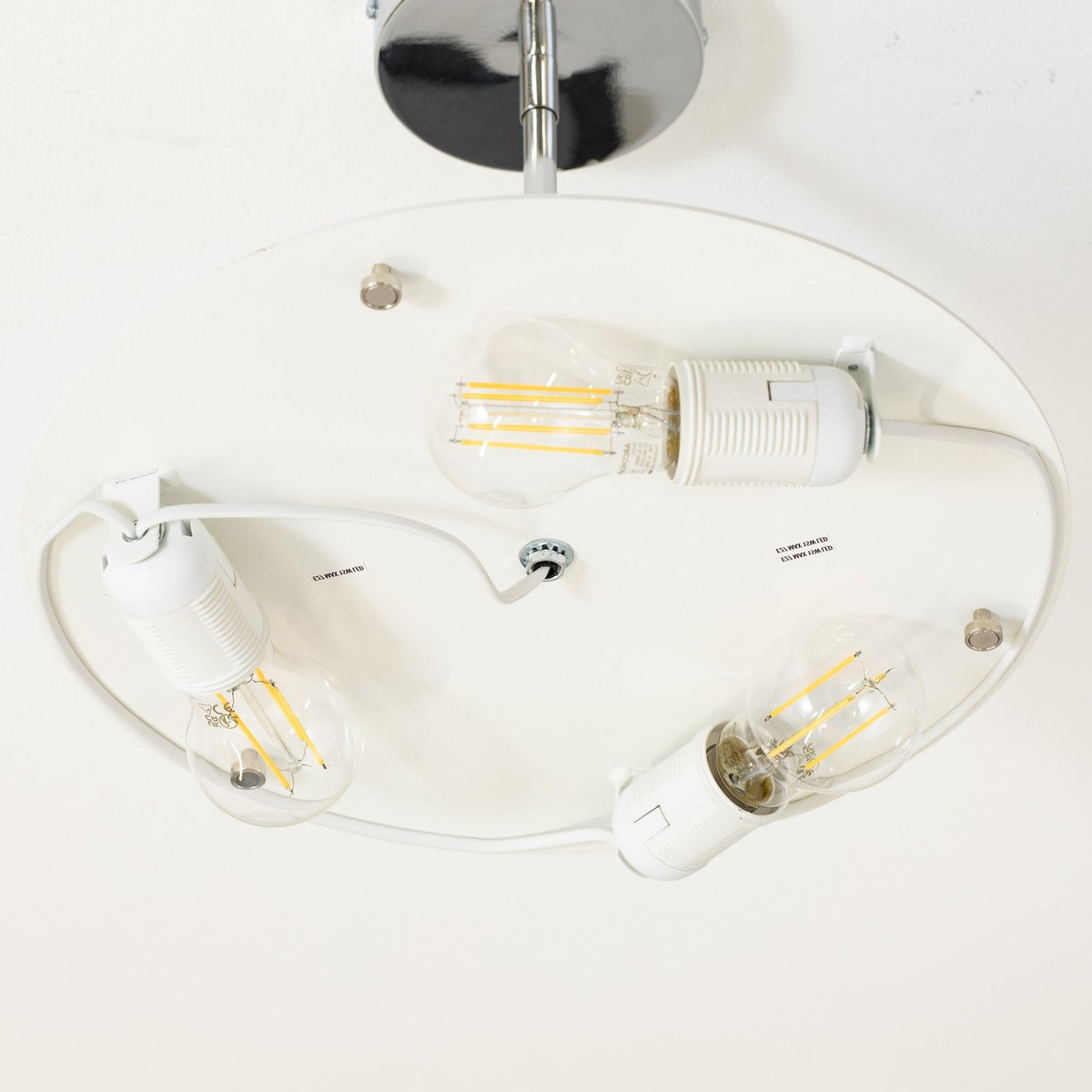 Oja Deckenleuchte Lampe chrom/weiß Hängelampe Ø40cm Textil Stahl Beleuchtung - 5902553234336