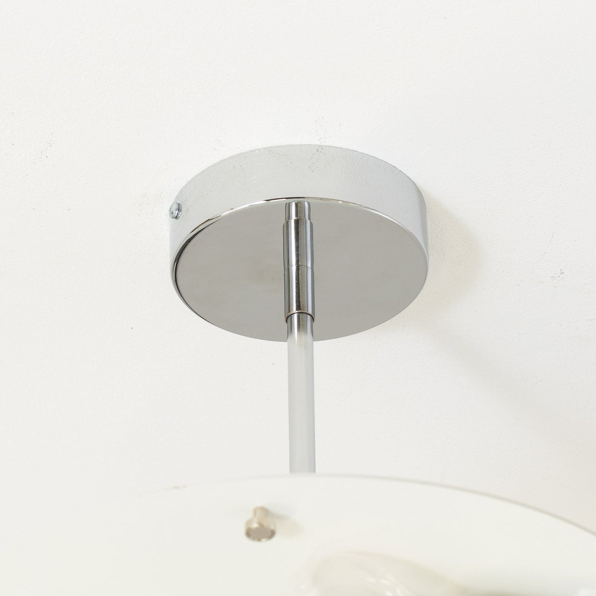 Oja Deckenleuchte Lampe chrom/weiß Hängelampe Ø40cm Textil Stahl Beleuchtung - 5902553234336