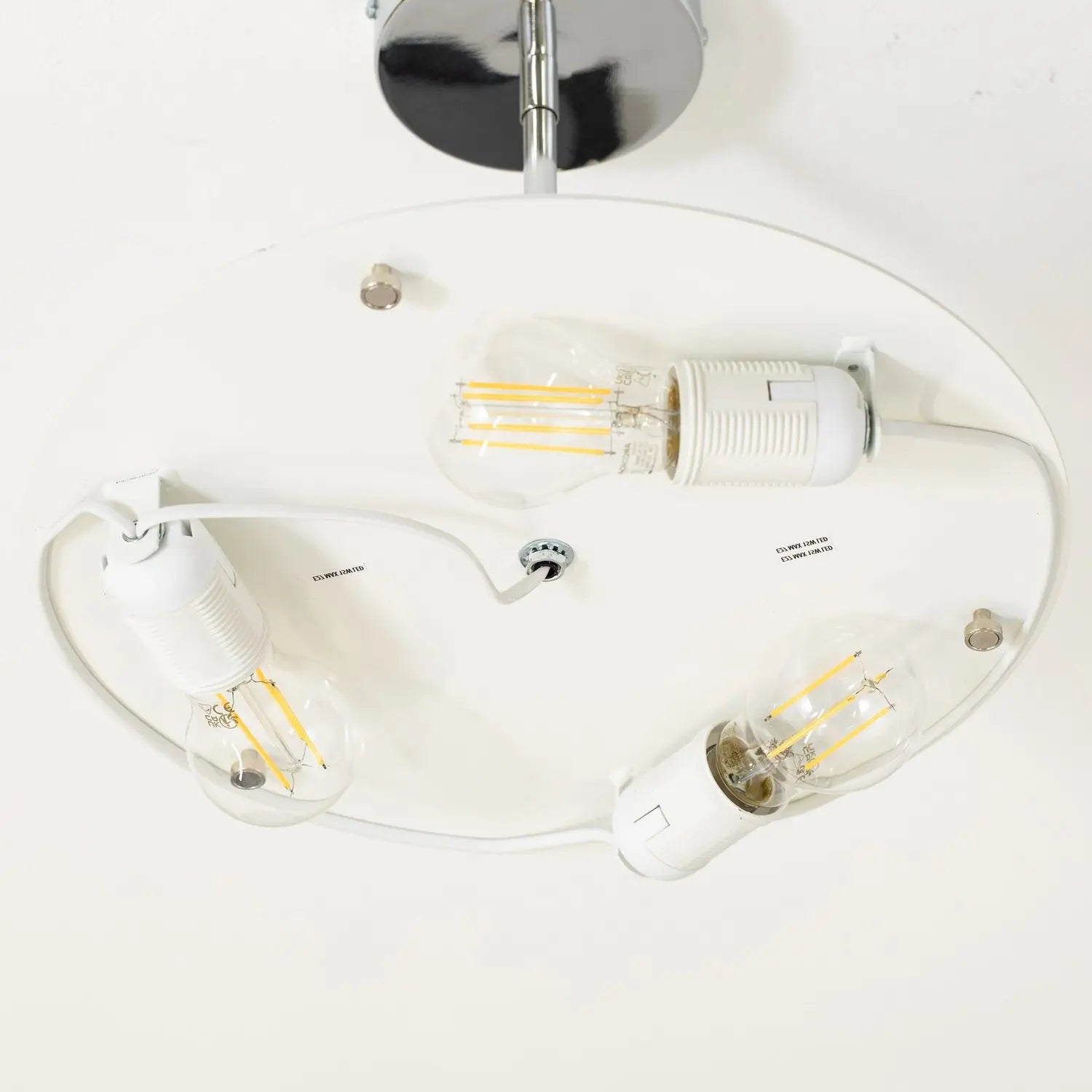 B-Ware Oja Deckenleuchte Lampe Chrom/Weiß Hängelampe ø40cm Textil Stahl Beleuchtung  - 5902553234336