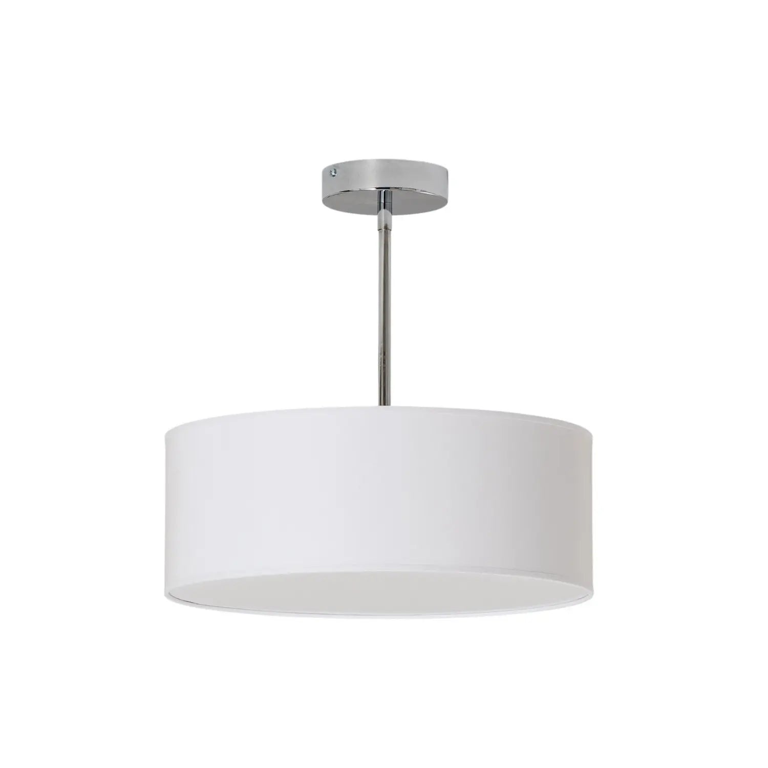 B-Ware Oja Deckenleuchte Lampe Chrom/Weiß Hängelampe ø40cm Textil Stahl Beleuchtung  - 5902553234336