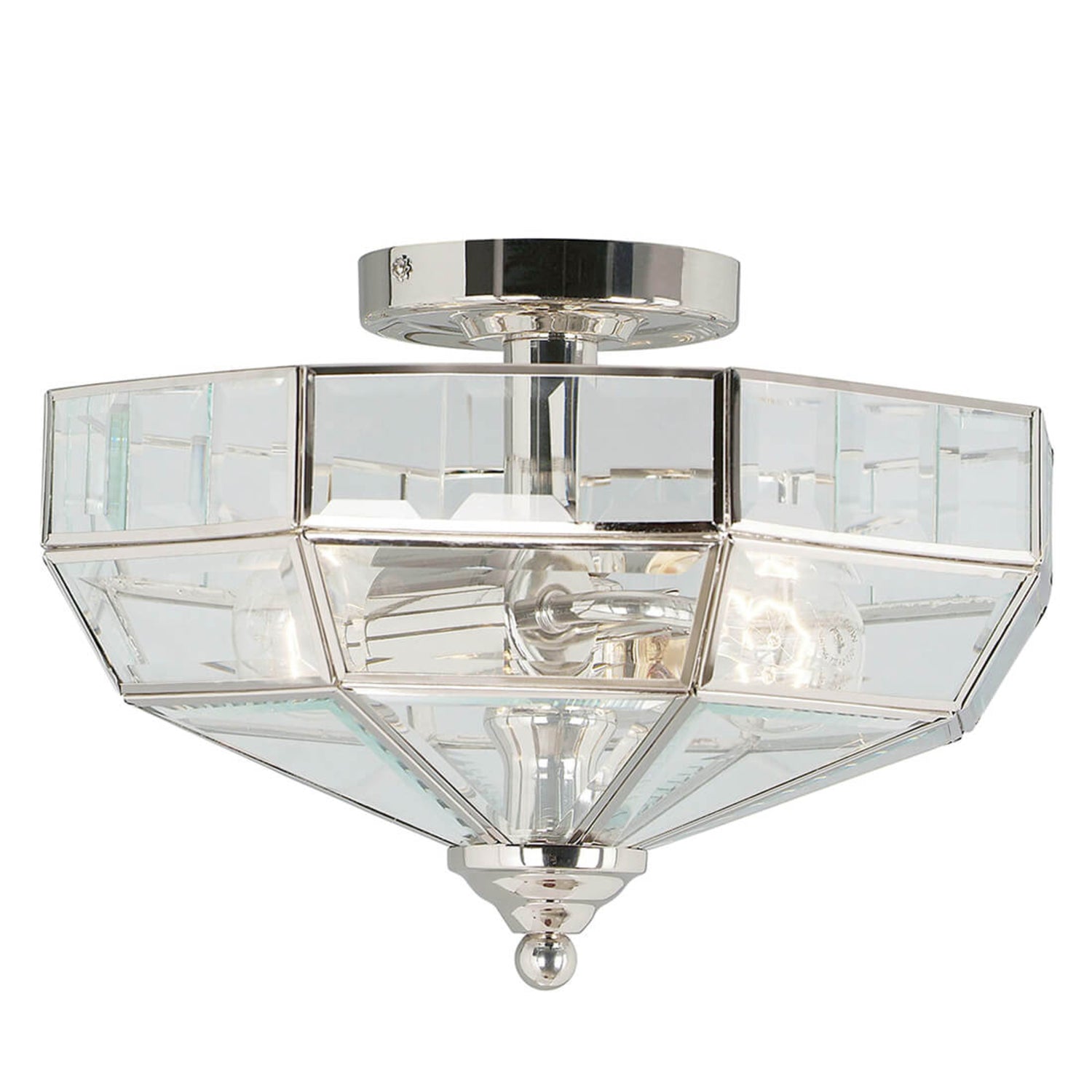 B-Ware Elstead Deckenleuchte Deckenlampe Old Park Nickel Poliert Glas Metall Led - 5024005484202