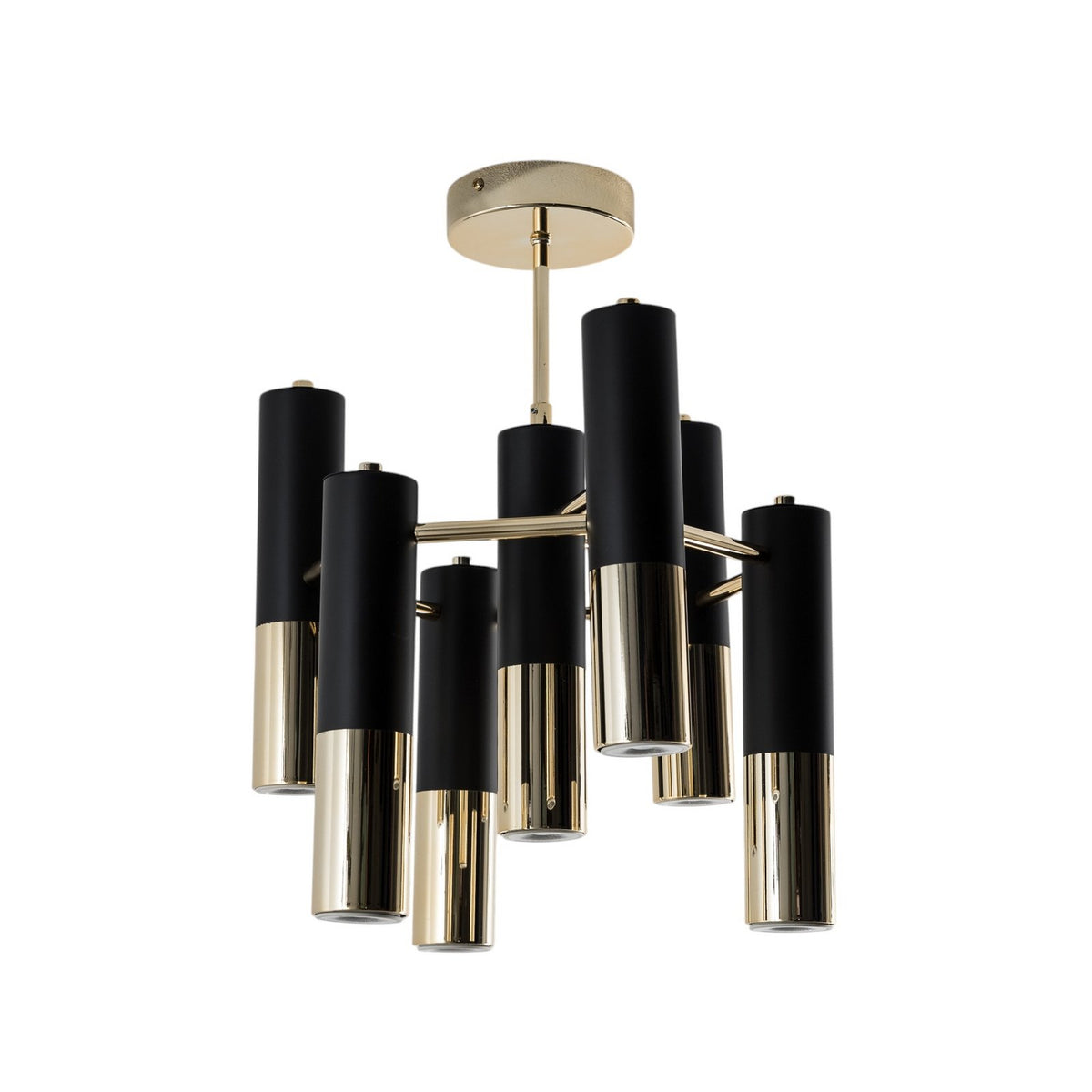 Orino Deckenleuchte Lampe Beleuchtung GU10 Metall schwarz gold 7 flammig Modern - 5905563003855