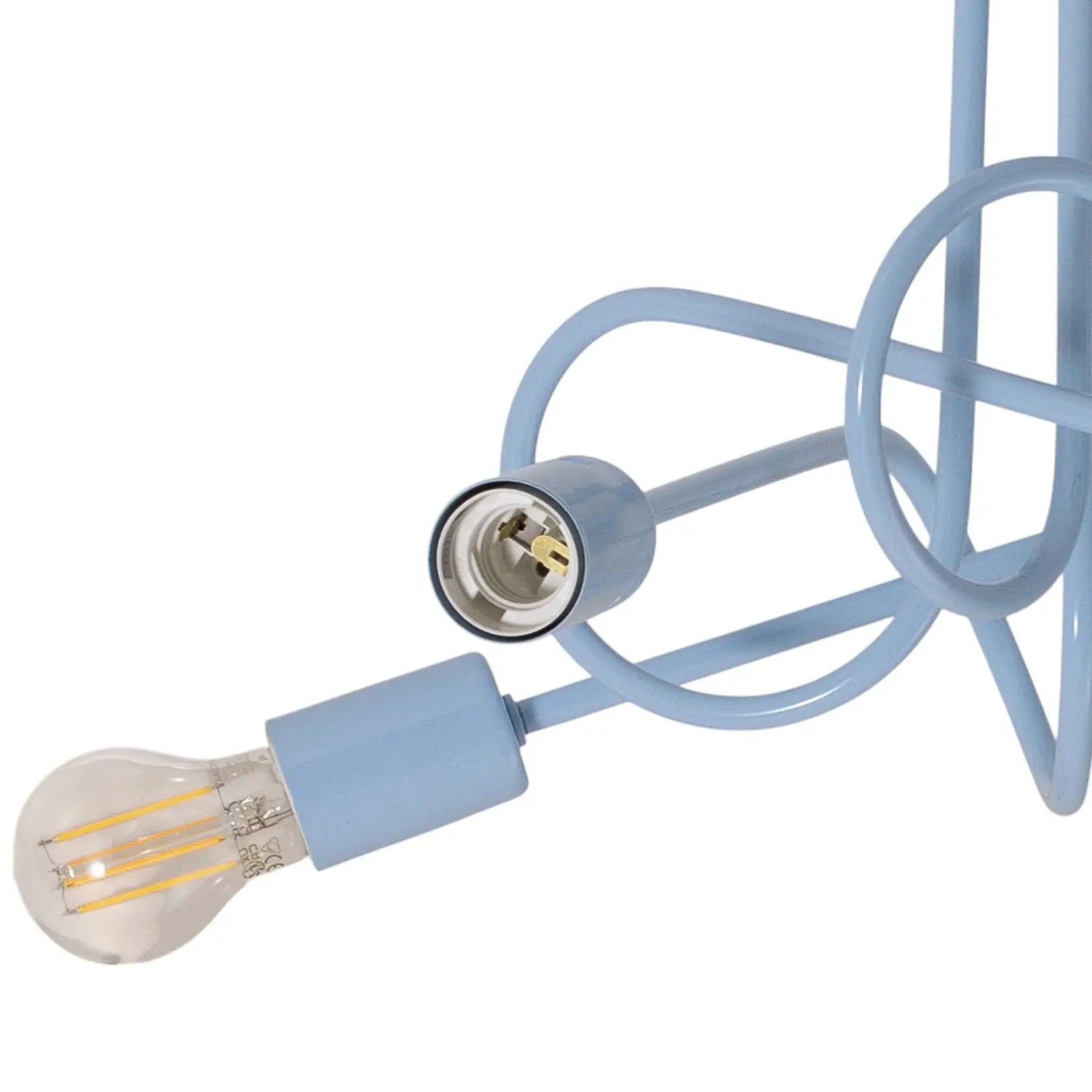B-Ware Helam Deckenleuchte Lampe Oxford Hellblau Metall 5 Flammig Rund 47 Cm - 5902349236728