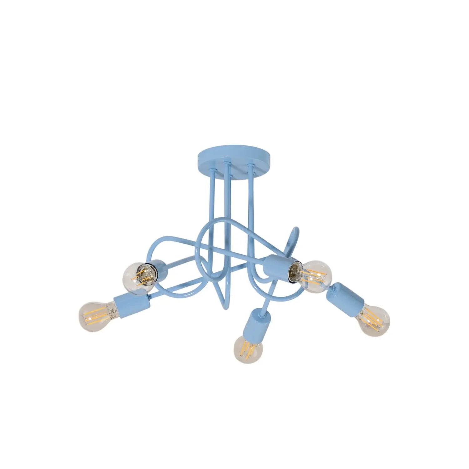 B-Ware Helam Deckenleuchte Lampe Oxford Hellblau Metall 5 Flammig Rund 47 Cm - 5902349236728