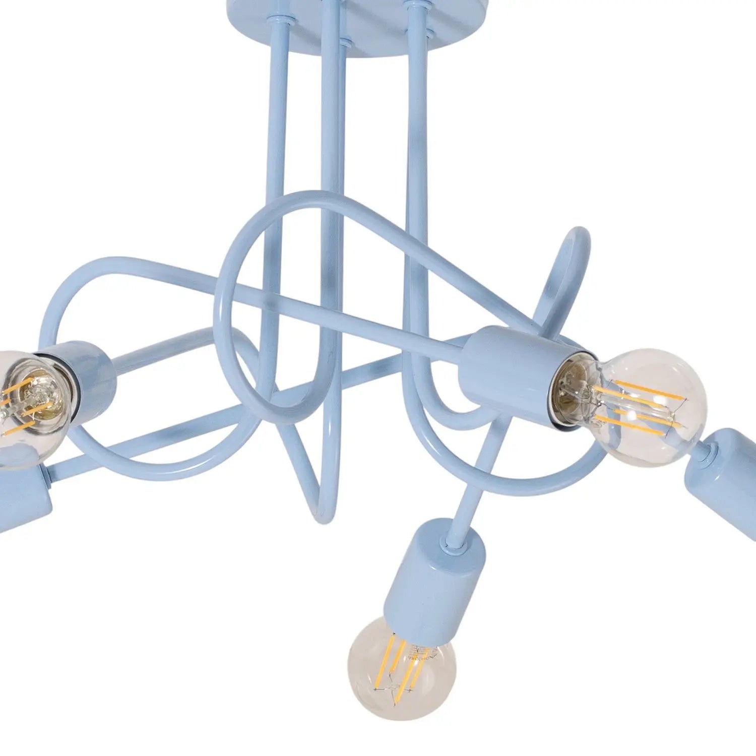 B-Ware Helam Deckenleuchte Lampe Oxford Hellblau Metall 5 Flammig Rund 47 Cm - 5902349236728
