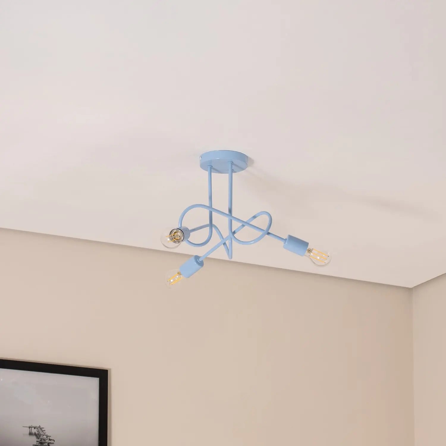 B-Ware Oxford Deckenleuchte Lampe Hauptlicht Hellblau Metall Wohnzimmer Esszimmer 44 Cm - 5902349236698