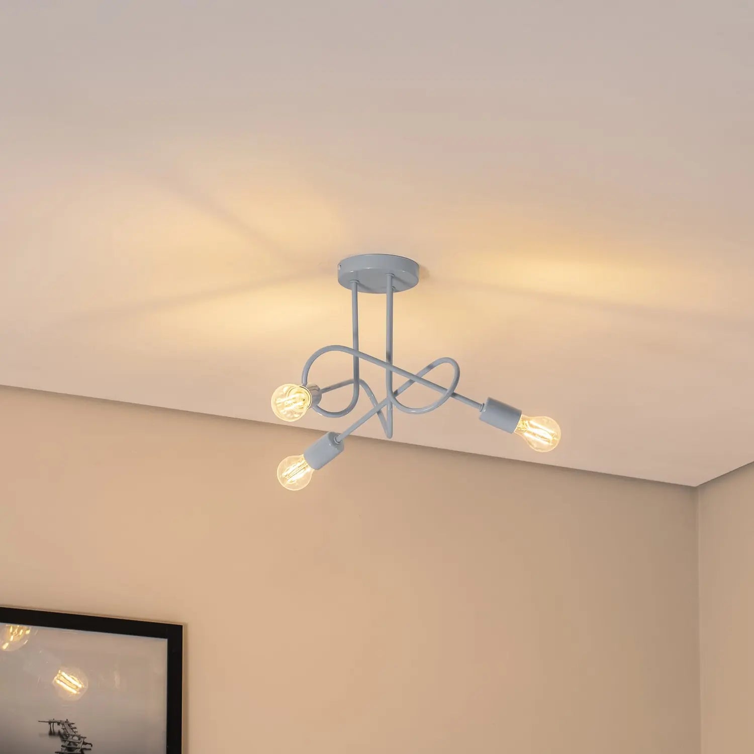 B-Ware Oxford Deckenleuchte Lampe Hauptlicht Hellblau Metall Wohnzimmer Esszimmer 44 Cm - 5902349236698