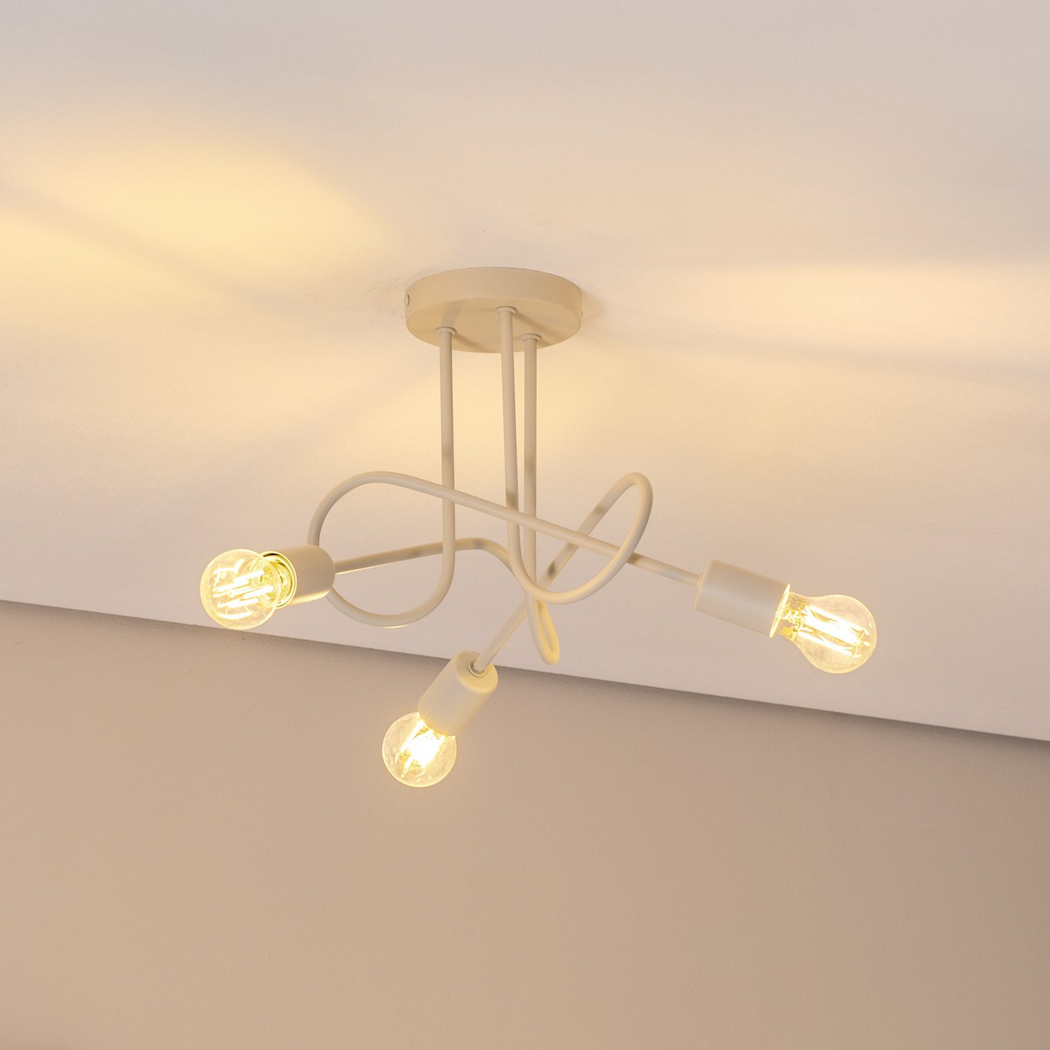 B-Ware Helam Deckenleuchte Oxford Deckenlampe Hängeleuchte ø44cm Metall 3 Flg. E27 Sand - 5902349236711