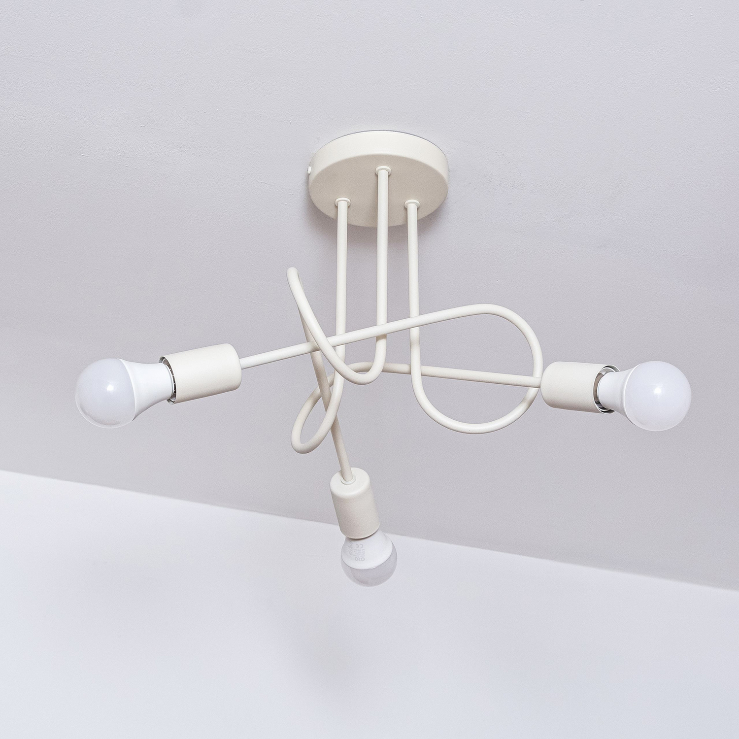 B-Ware Helam Deckenleuchte Oxford Deckenlampe Hängeleuchte ø44cm Metall 3 Flg. E27 Sand - 5902349236711