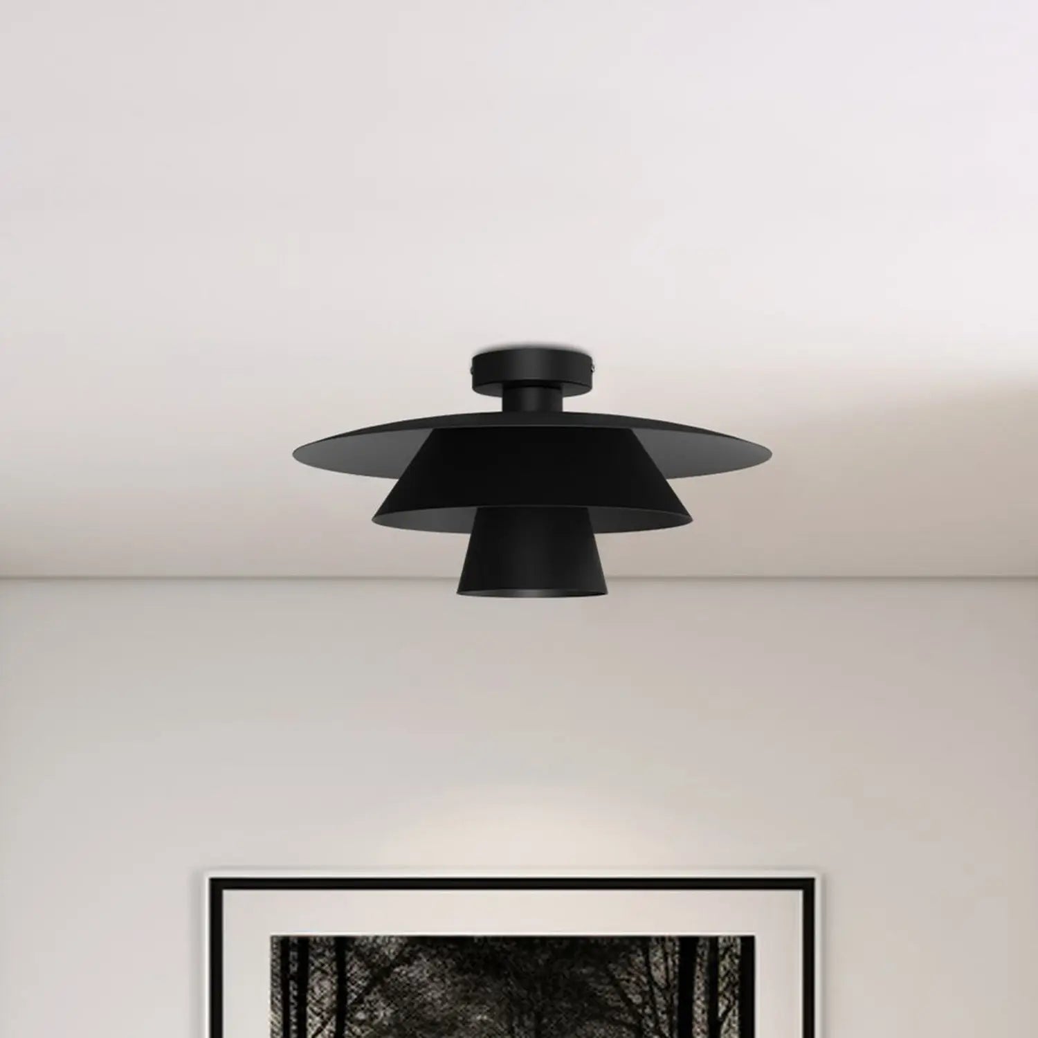 B-Ware Deckenleuchte Plato Lampe Schwarz Stahl ø 38 Cm E27 Led Deckelampe Leuchte Innen - 5907565944938