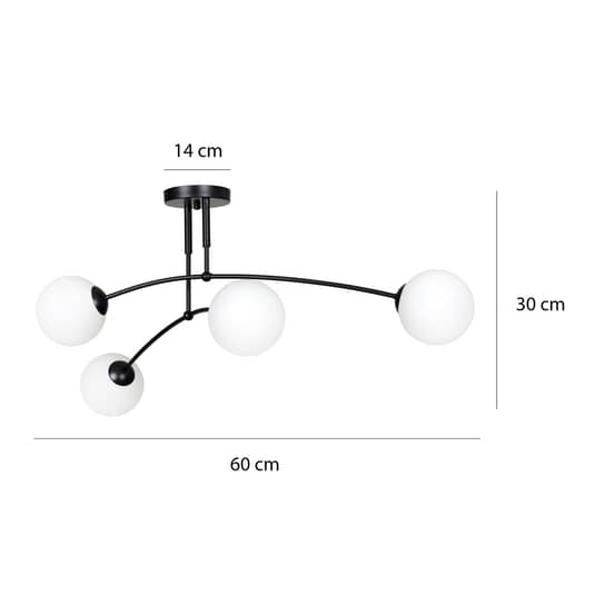 Euluna Deckenlampe Deckenlampe Lampe Leuchte Pregos 4 in Schwarz vierflammig - 5901738917064