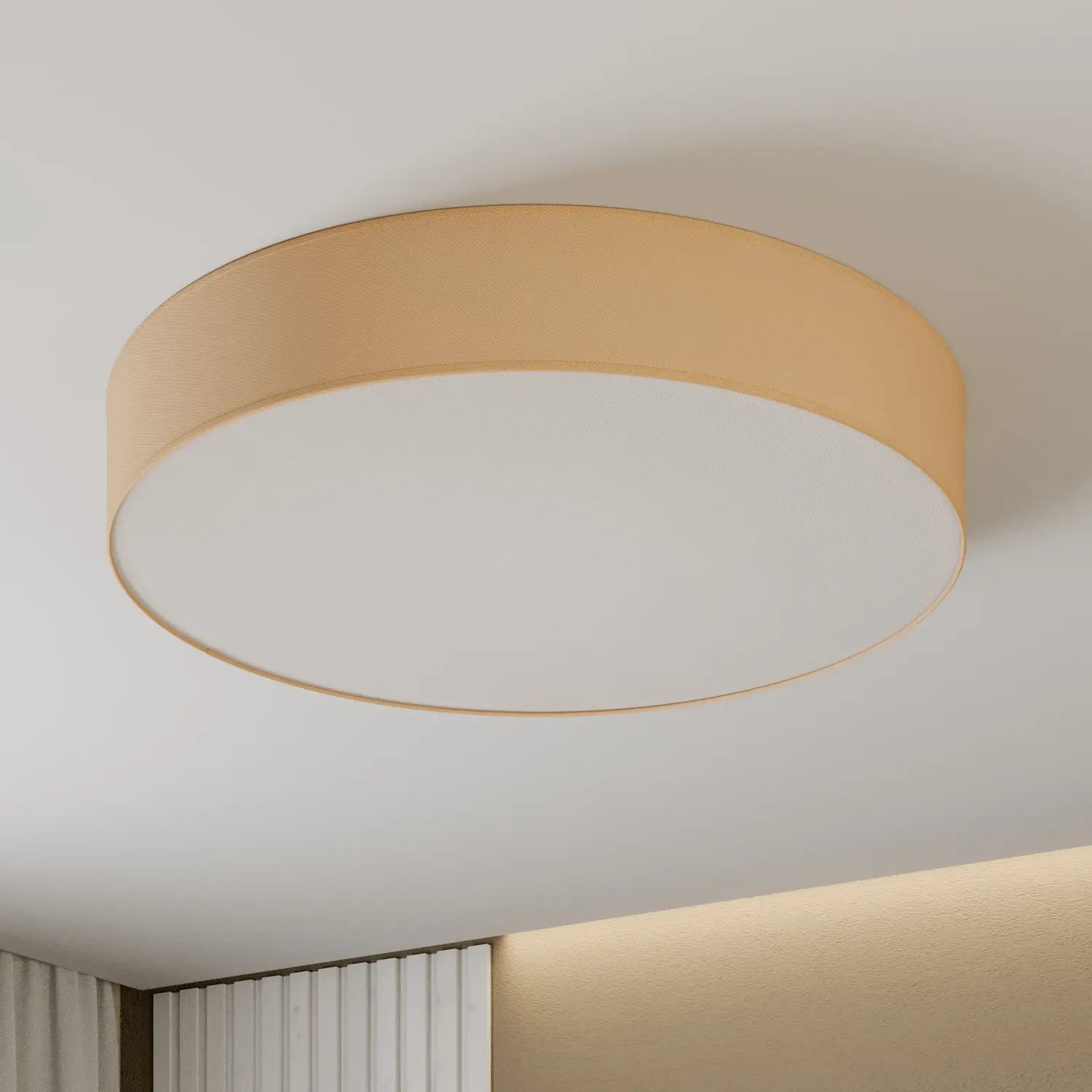B-Ware Euluna Deckenleuchte Lampe Rondo Leuchte Beige Textil Metall Led Deckenlampe ø80