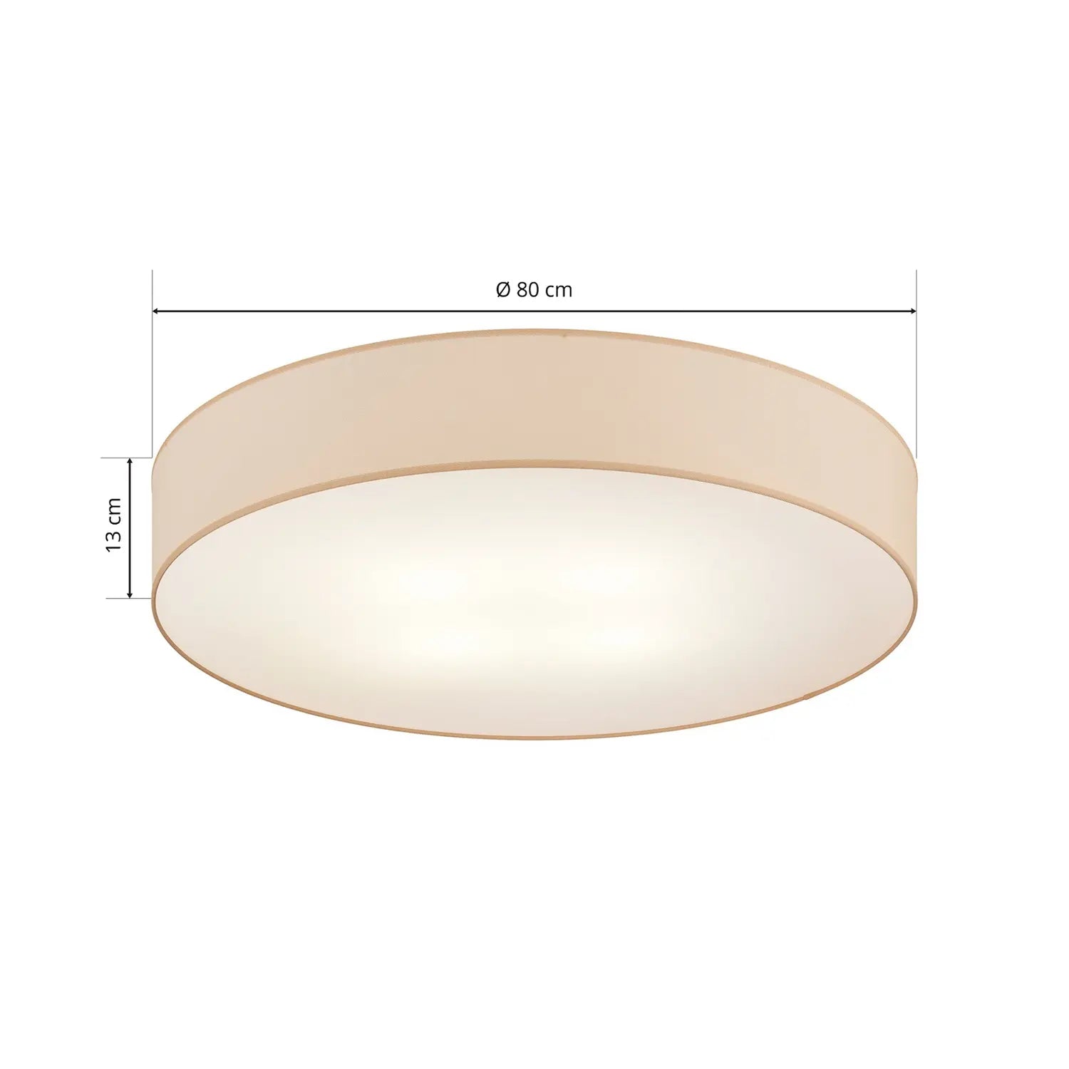 B-Ware Euluna Deckenleuchte Rondo Leuchte Beige Textil Metall Led ø80cm Siehe Text - 5901780544362