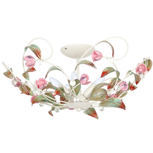 B-Ware Euluna Deckenlampe Rose Kronleuchter Deckenlampe Lampe Fünfflammig E14 Bunt