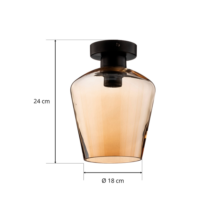 Euluna Deckenlampe Santiago Deckenlampe Deckenlicht E27 Einflammig Glas Amber B-Ware - 5902693766049