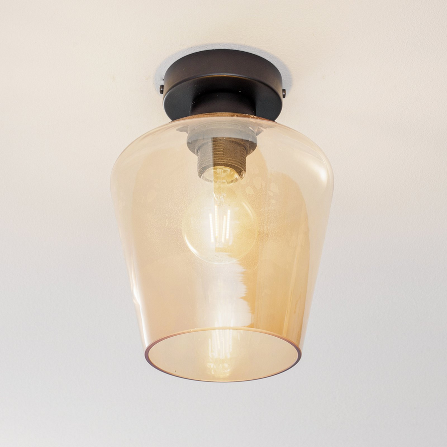 Euluna Deckenlampe Santiago Deckenlampe Deckenlicht E27 Einflammig Glas Amber B-Ware - 5902693766049