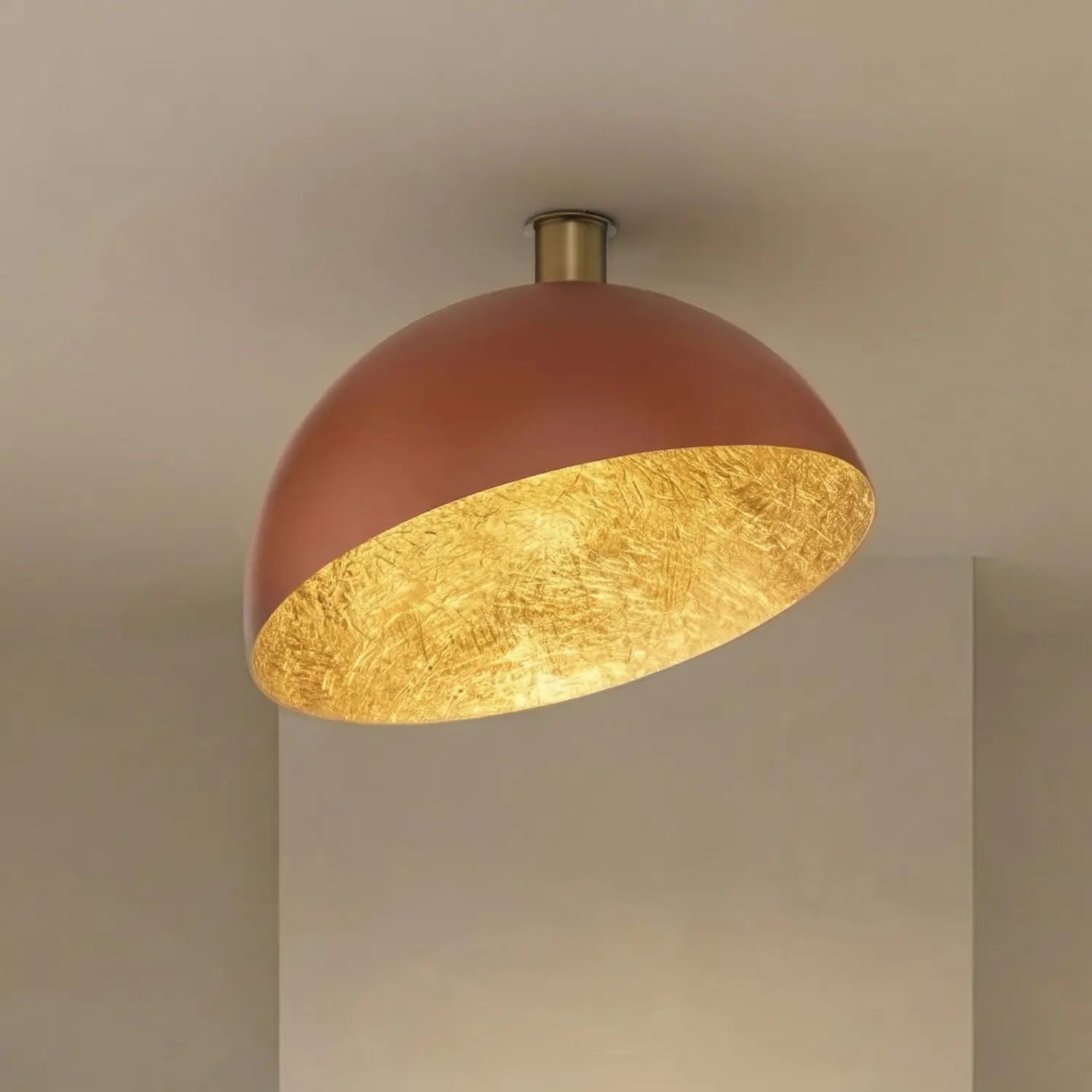 B-Ware Deckenleuchte Sfera Lampe Metall Rot Gold E27 Led ø 50 Cm Leuchte Deckenlampe - 5907555378491