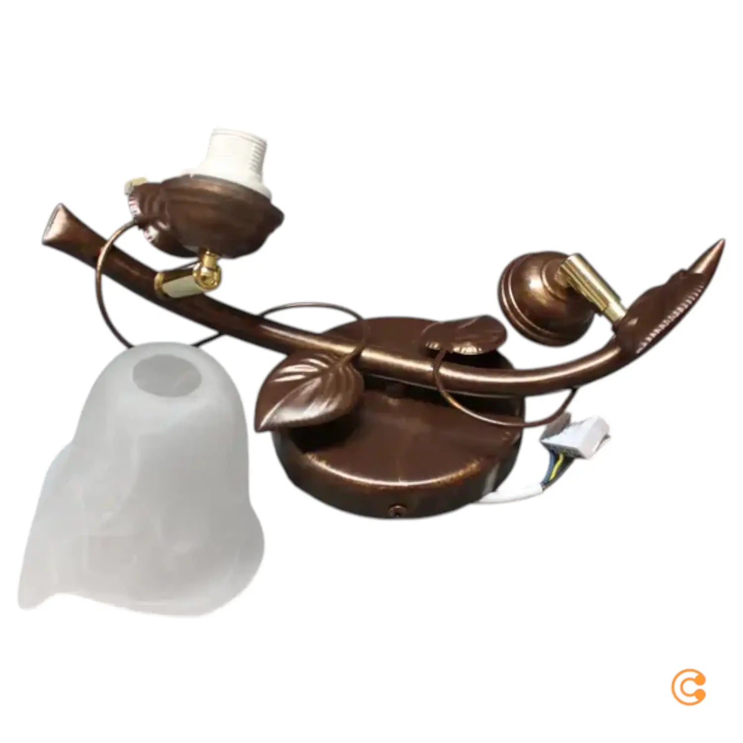B-Ware Siena Deckenleuchte Florentinerlampe Lampe Braun Weiß Stahl Glas Siehe Text/Foto - 6118188