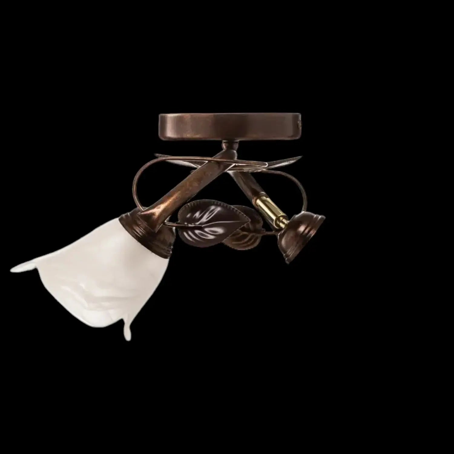 B-Ware Siena Deckenleuchte Florentinerlampe Lampe Braun Weiß Stahl Glas Siehe Text/Foto - 6118188