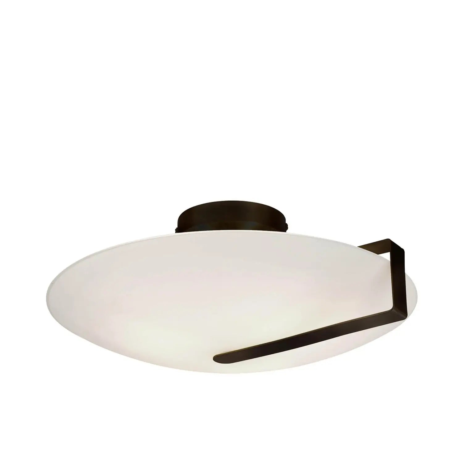 B-Ware Searchlight Deckenleuchte Lampe Sundial Schwarz Opalweiß Glas Stahl E27 - 5053423274751