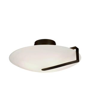 B-Ware Searchlight Deckenleuchte Lampe Sundial Schwarz Opalweiß Glas Stahl E27