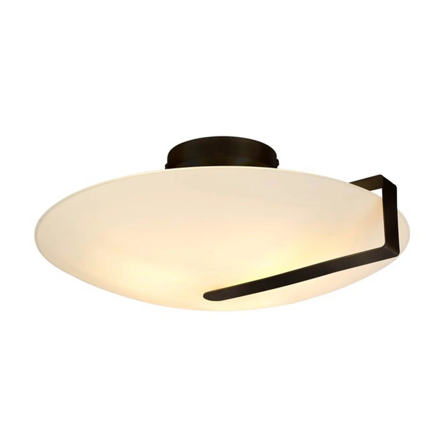 B-Ware Searchlight Deckenleuchte Lampe Sundial Schwarz Opalweiß Glas Stahl E27 - 5053423274751