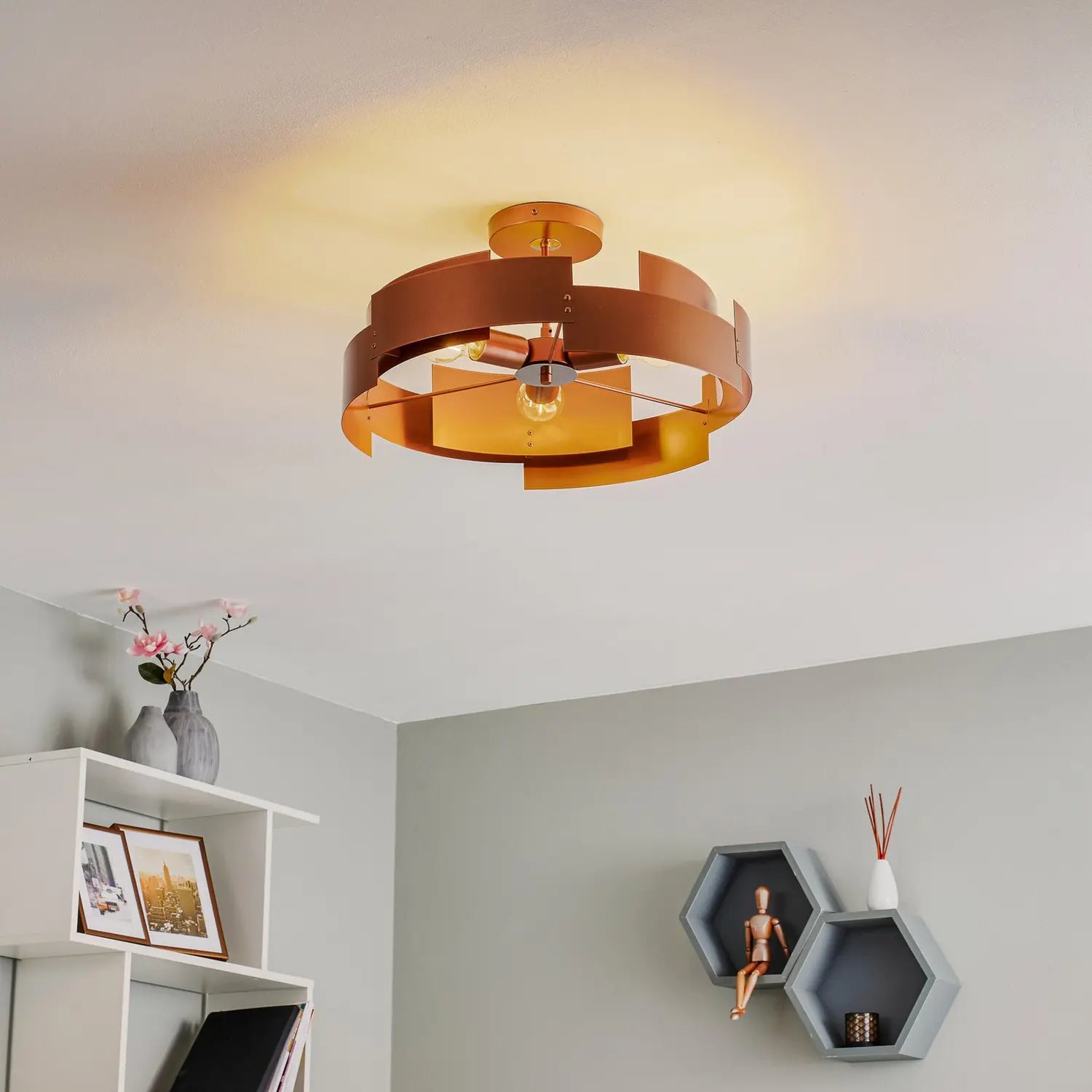B-Ware Euluna Deckenleuchte Tori Deckenlampe Leuchte Beleuchtung Kupfer E27 - 4251911799934