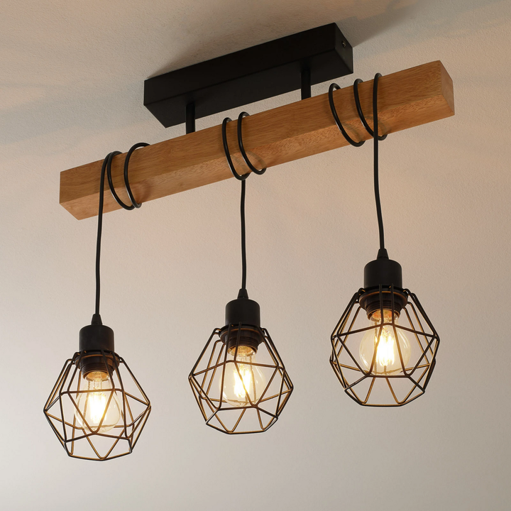 Eglo Deckenleuchte Townshend 5 Mit 3 Käfigschirmen Deckenlampe Lampe Leuchte B-Ware