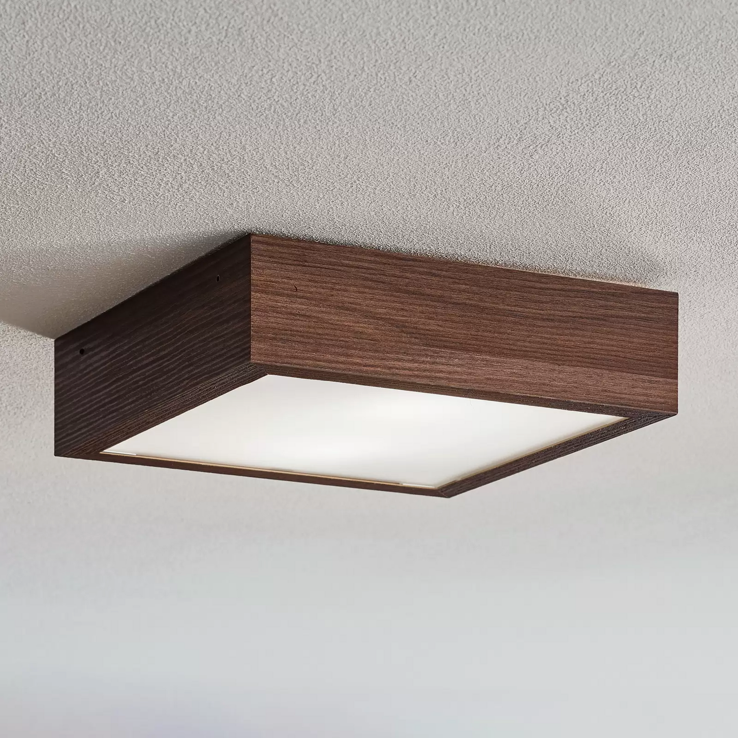 B-Ware Deckenleuchte Tromsö 30x30 Cm Walnuss Deckenlampe Lampe Leuchte Spot Licht Panel - 5902553220315