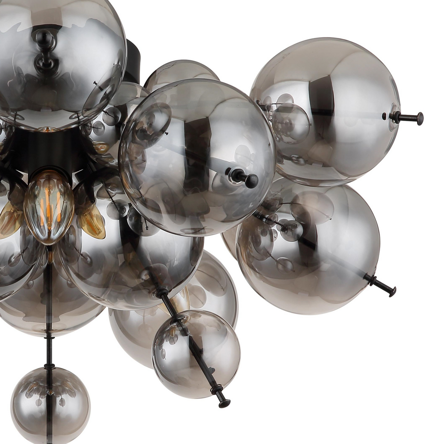 B-Ware Globo Lighting Deckenleuchte Udo Deckenlampe Farbglas Eisen 3 Flammig Schwarz    - 9007371449637