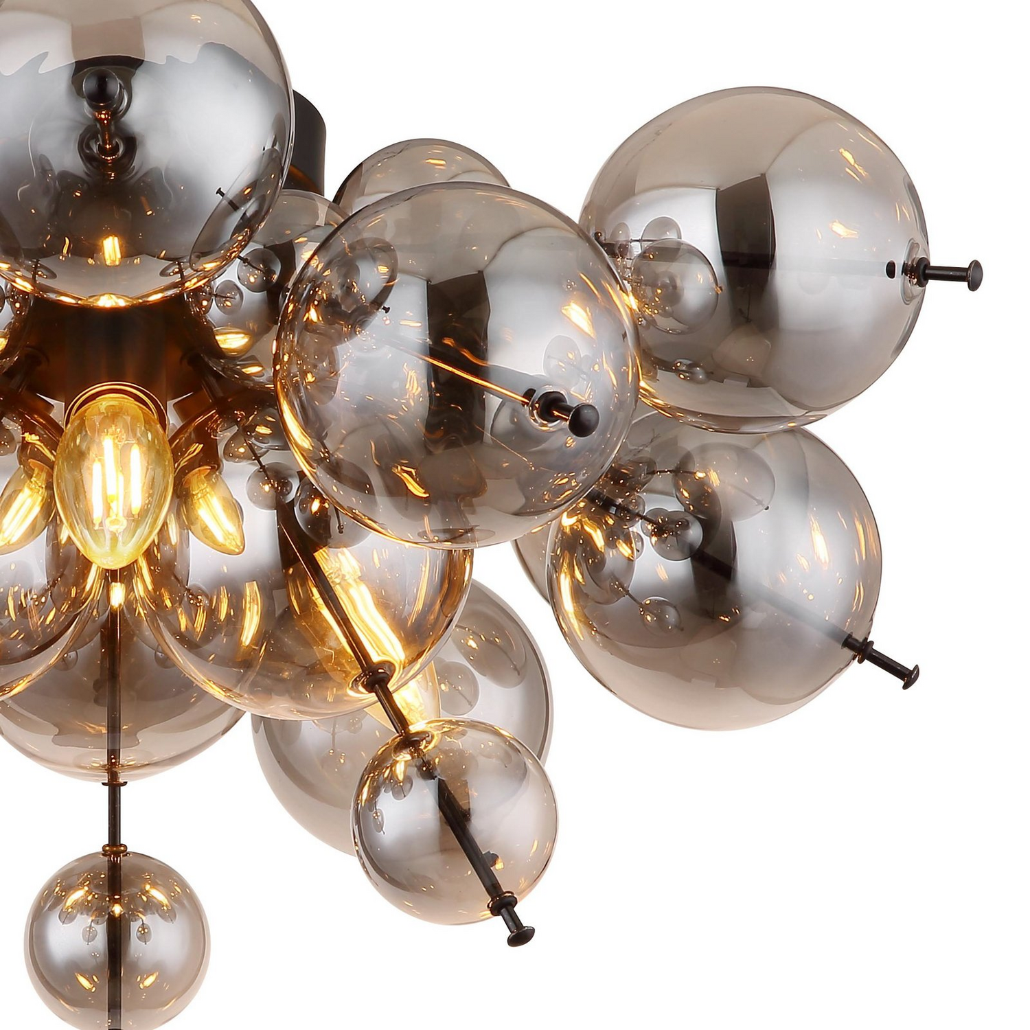 B-Ware Globo Lighting Deckenleuchte Udo Deckenlampe Farbglas Eisen 3 Flammig Schwarz    - 9007371449637