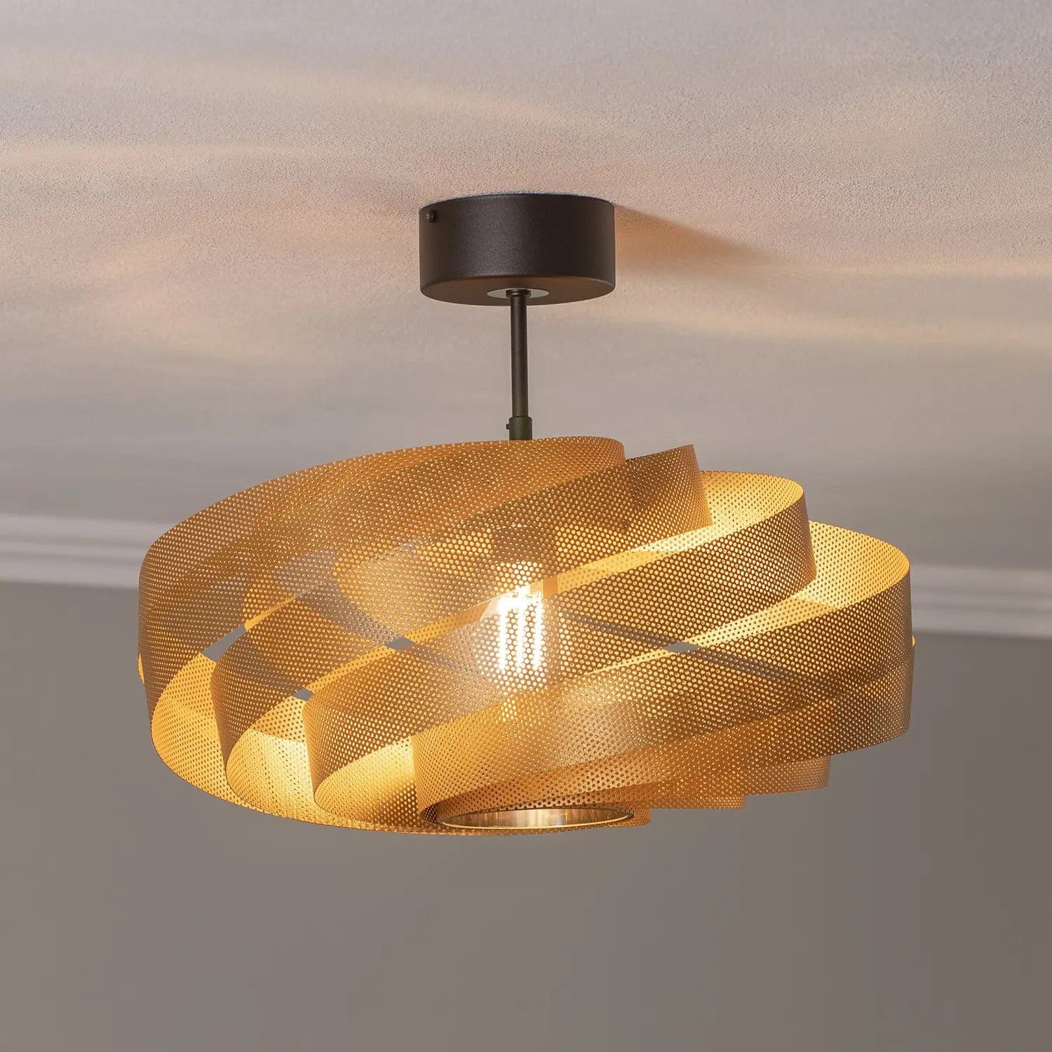 B-Ware Euluna Deckenleuchte Vento Deckenlampe Deckenlicht Leuchte Goldfarben ø 50 Cm