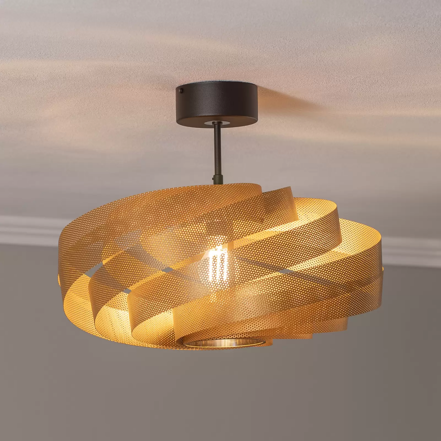 B-Ware Euluna Deckenleuchte Vento Deckenlampe Leuchte Goldfarben ø 50 Cm Siehe Text - 4251911787405