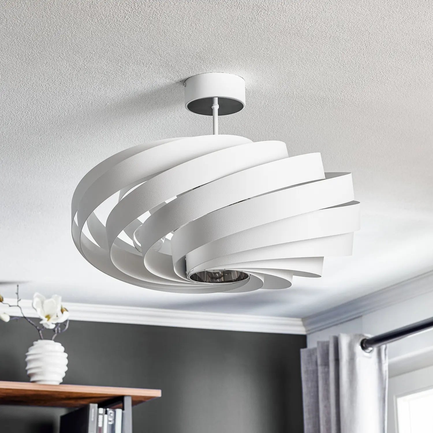 B-Ware Euluna Deckenleuchte Lampe Vento Weiß Metall E27 60 Cm Beleuchtung Siehe Text