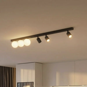 B-Ware Deckenleuchte Lampe Vox Glas Schwarz Wohnzimmer Esszimmer Küche Flur 6 Flammig