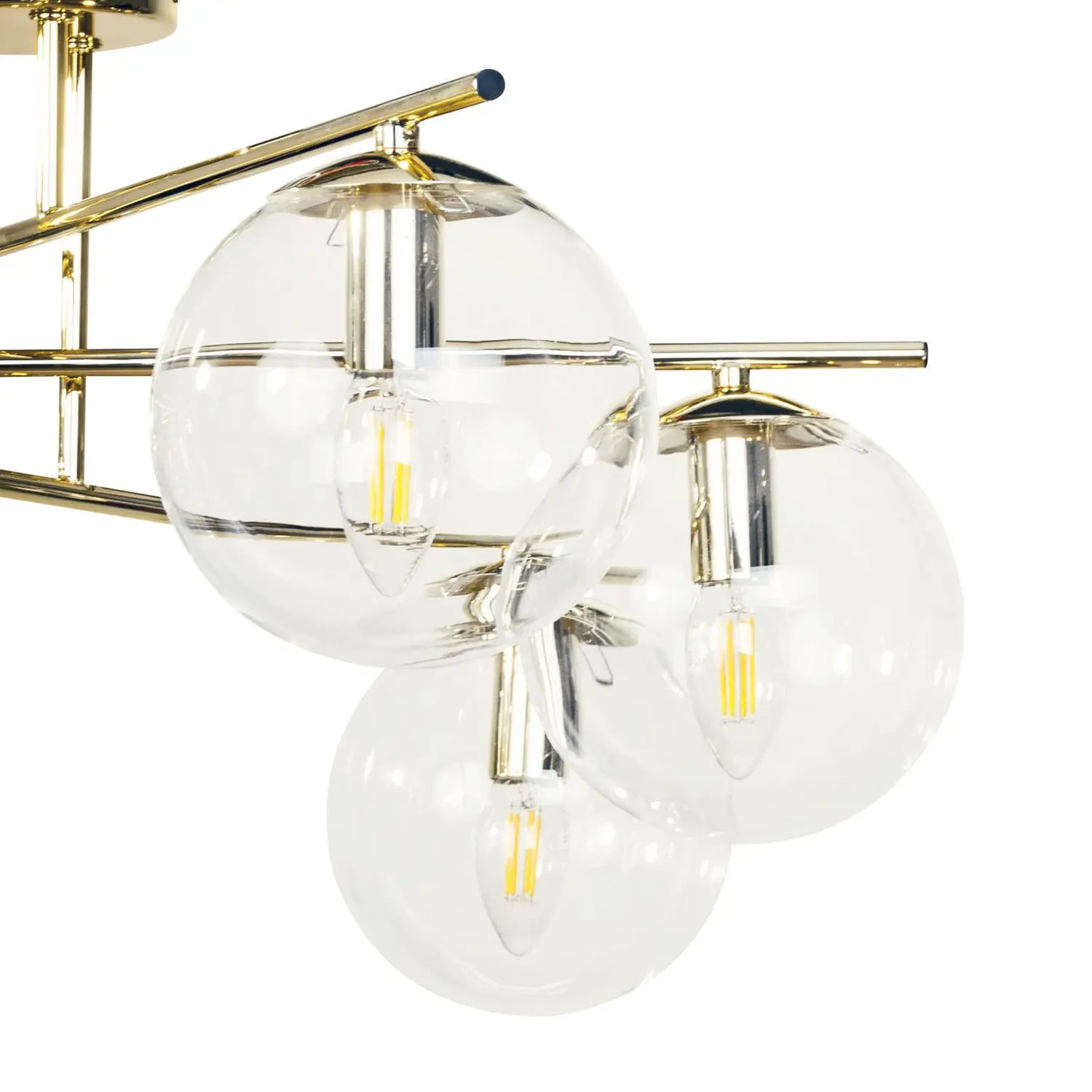B-Ware Deckenleuchte Zoe Lampe Goldfarben Glas Metall 6 Flammig Leuchte 72 Cm E14 Led - 5905563003152