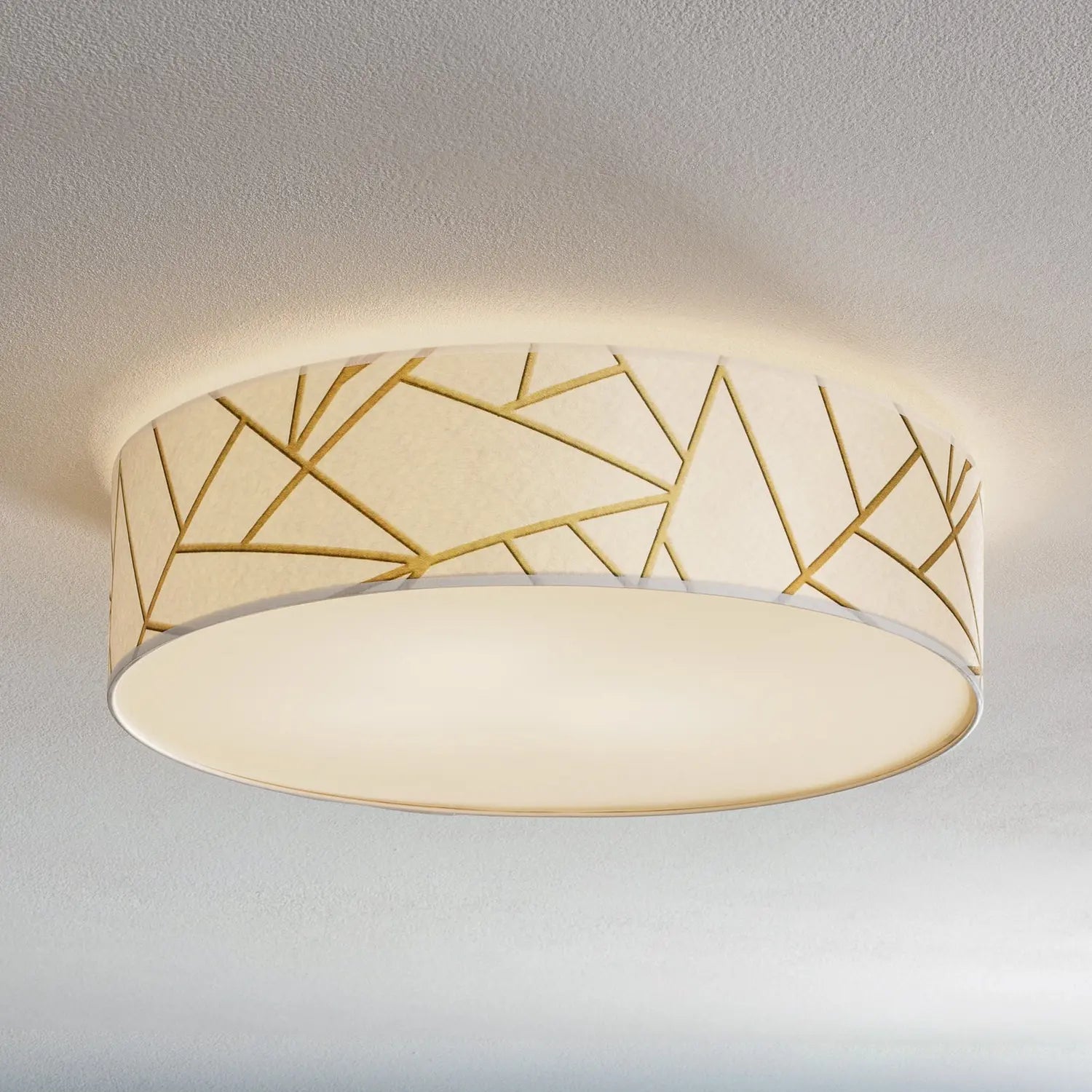 B-Ware Deckenleuchte Zulu Leuchte Lampe Deckenlampe Hängeleuchte Lampe Weiß/Gold Rund