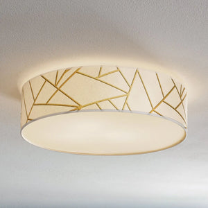 B-Ware Deckenleuchte Zulu Leuchte Lampe Deckenlampe Hängeleuchte Lampe Weiß/Gold Rund