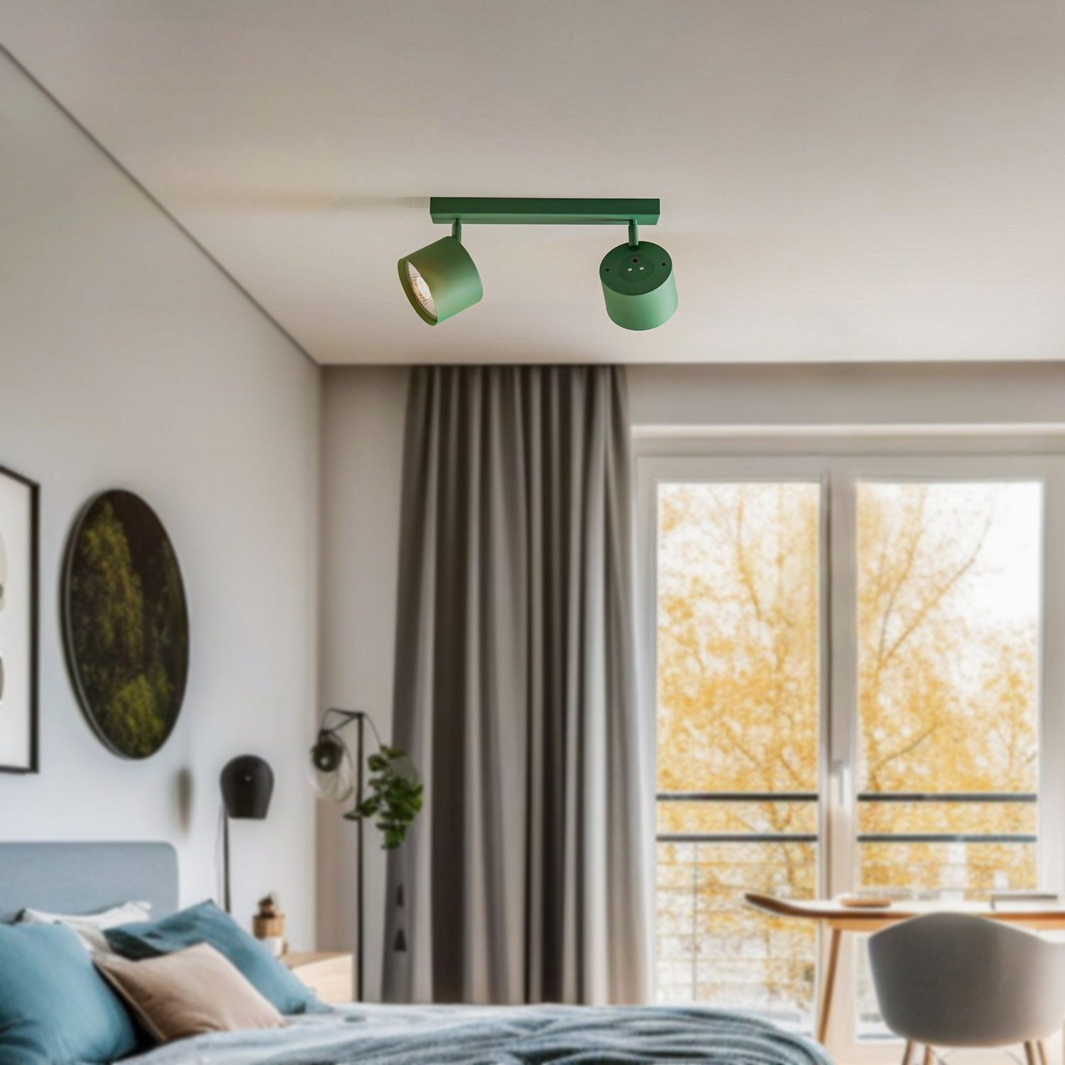 B-Ware Chloe Deckenspot Strahler Deckenleuchte Grün Verstellbar Zweiflammig - 5902553235012