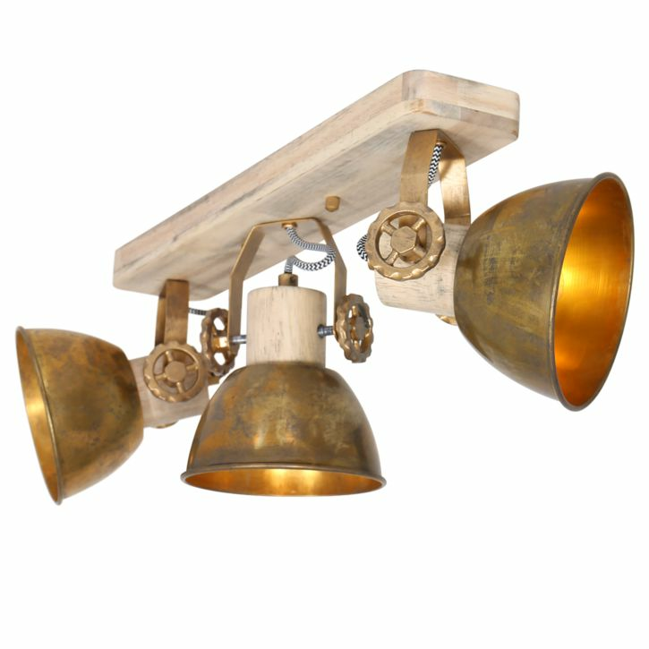 Steinhauer Mexlite Gearwood Deckenlampe Deckenlampe Aluminium Eiche 4 Fl. E27 B-Ware - 8712746135046