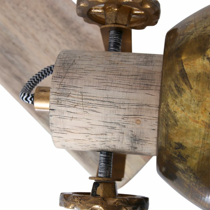 Steinhauer Mexlite Gearwood Deckenlampe Deckenlampe Aluminium Eiche 4 Fl. E27 B-Ware - 8712746135046