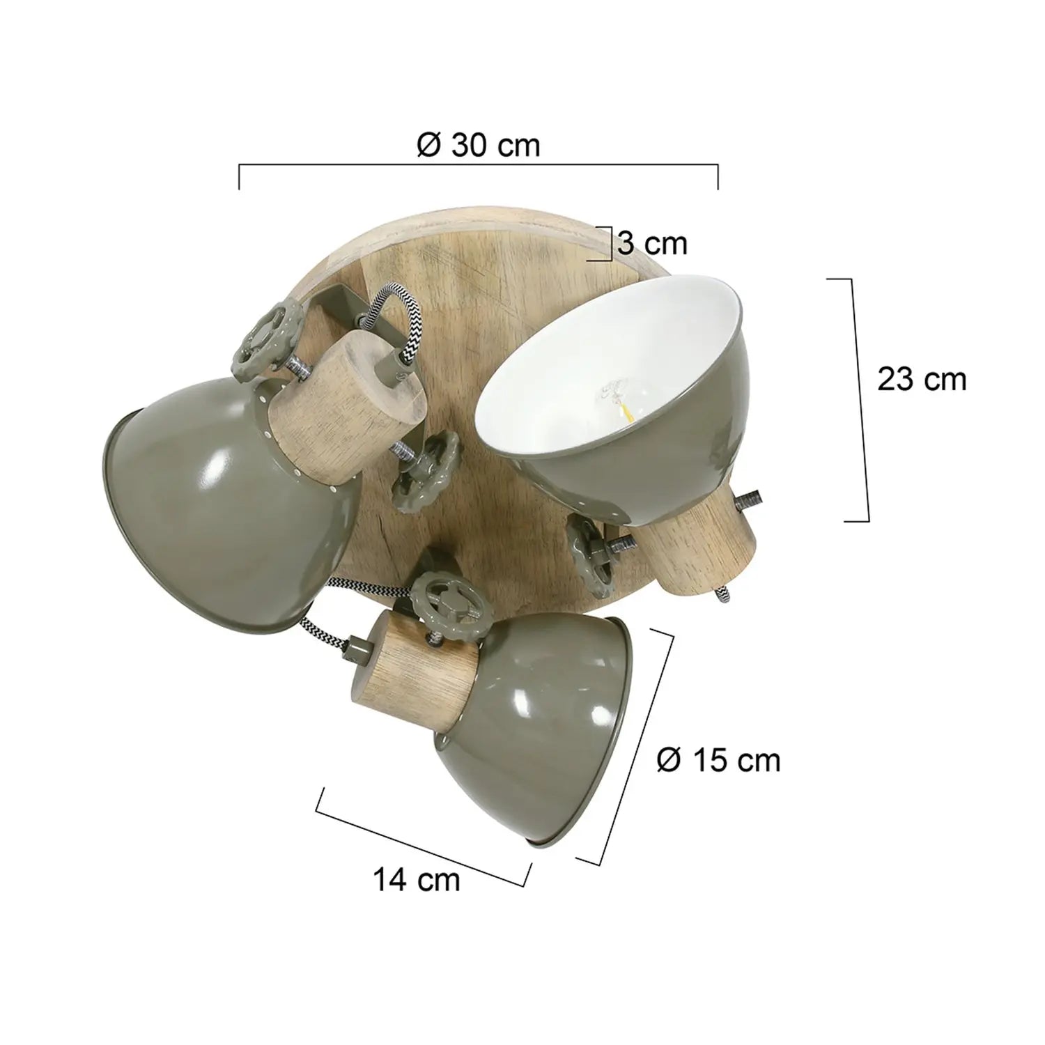 B-Ware Steinhauer Deckenspot Deckenleuchte Gearwood Deckenstrahler 3 Flammig Rund Grün - 8712746135398