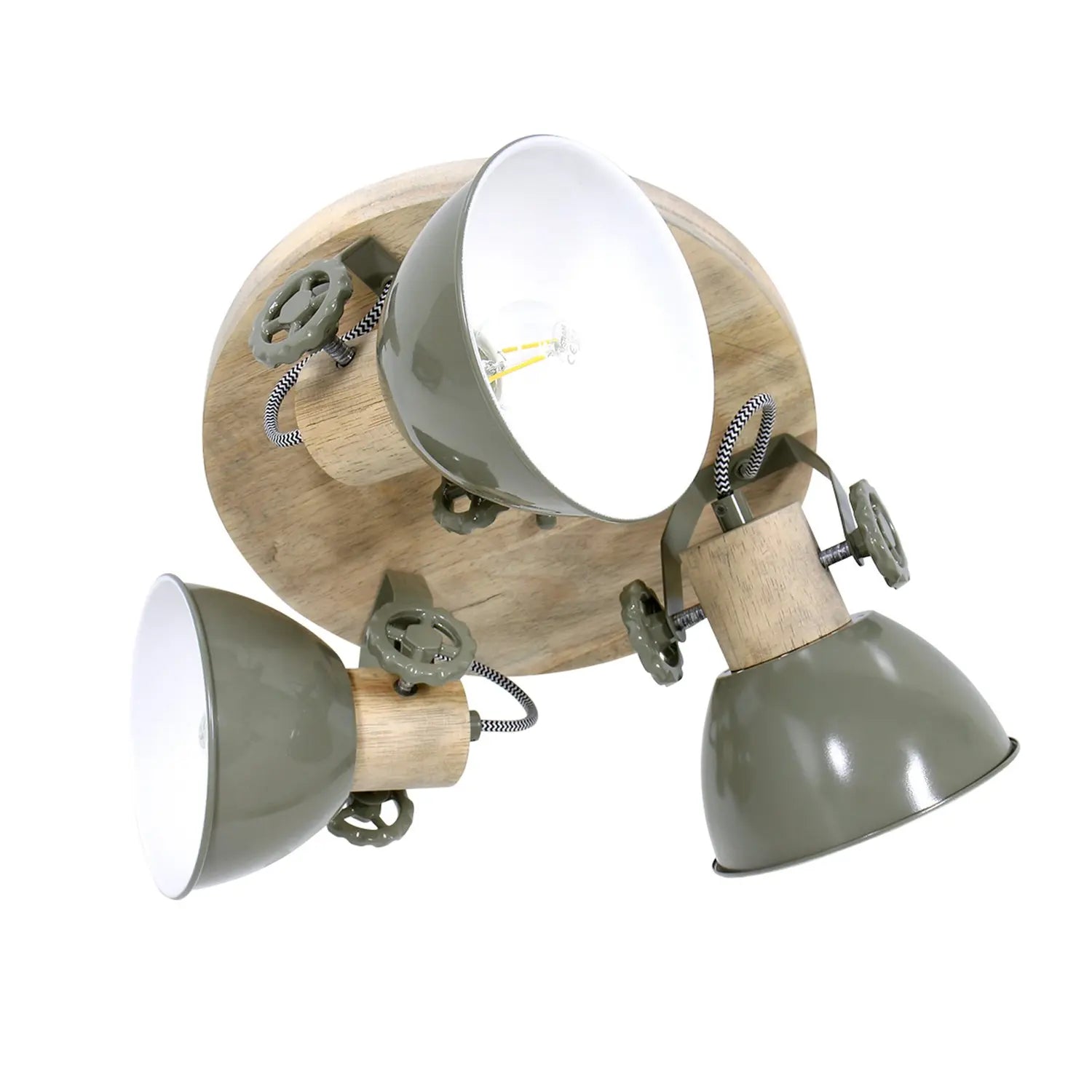 B-Ware Steinhauer Deckenspot Deckenleuchte Gearwood Deckenstrahler 3 Flammig Rund Grün - 8712746135398