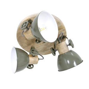 B-Ware Steinhauer Deckenspot Deckenleuchte Gearwood Deckenstrahler 3 Flammig Rund Grün